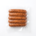 Five Bison Smokies (Frozen) in a clear plastic vacuum-sealed package