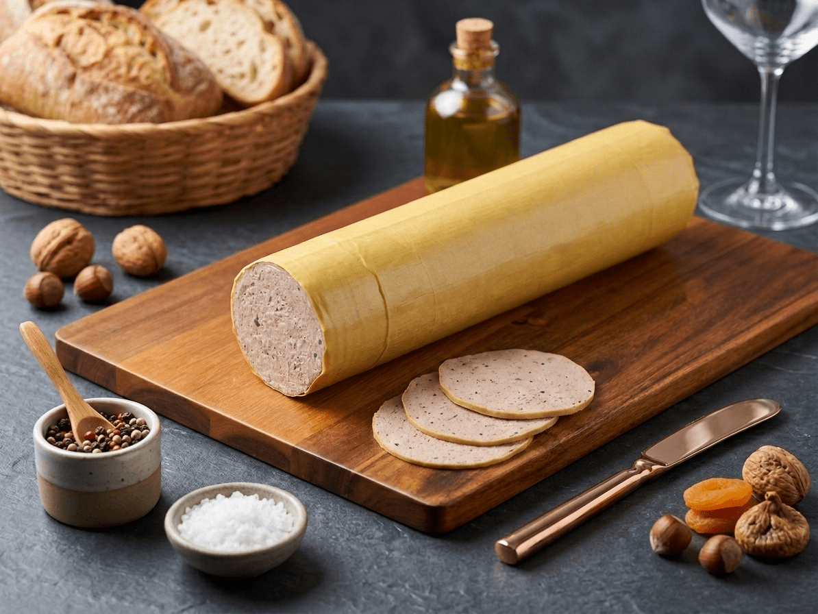 A sliced log of Goose Liver Sausage
