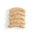 Five Thueringer Bratwurst Sausage (Cooked / Frozen) links in a clear plastic vacuum-sealed bag