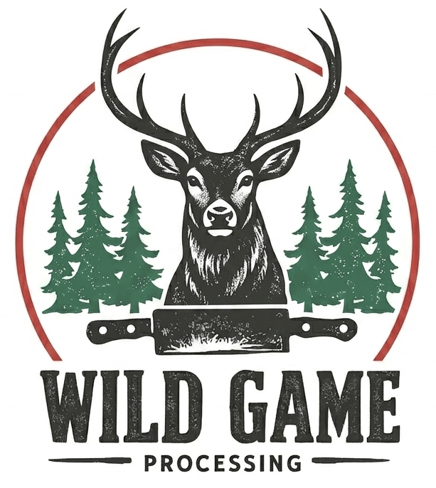 Minimalist antler line icon representing wild game processing services