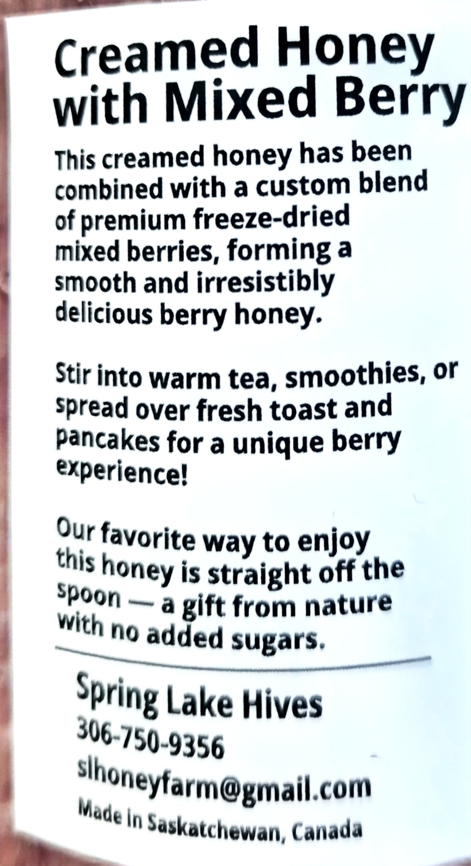 Creamed Honey with Mixed Berry